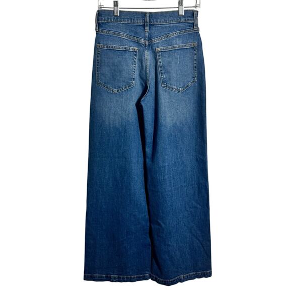 Gap Jeans Women Blue NWT 26/2R High Stride Wide Leg Cotton Medium Wash Minimal - Picture 2 of 10